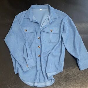 Casual Light Blue Knit Top